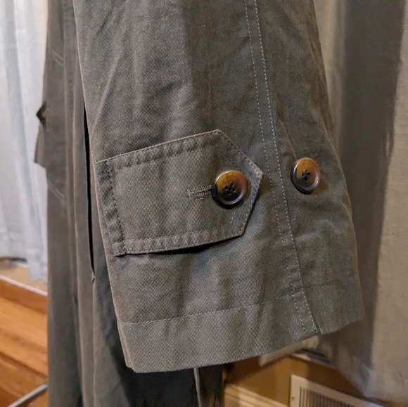 Nautica trench coat with attached lining Men's Size 44R in olive green - Picture 9 of 15